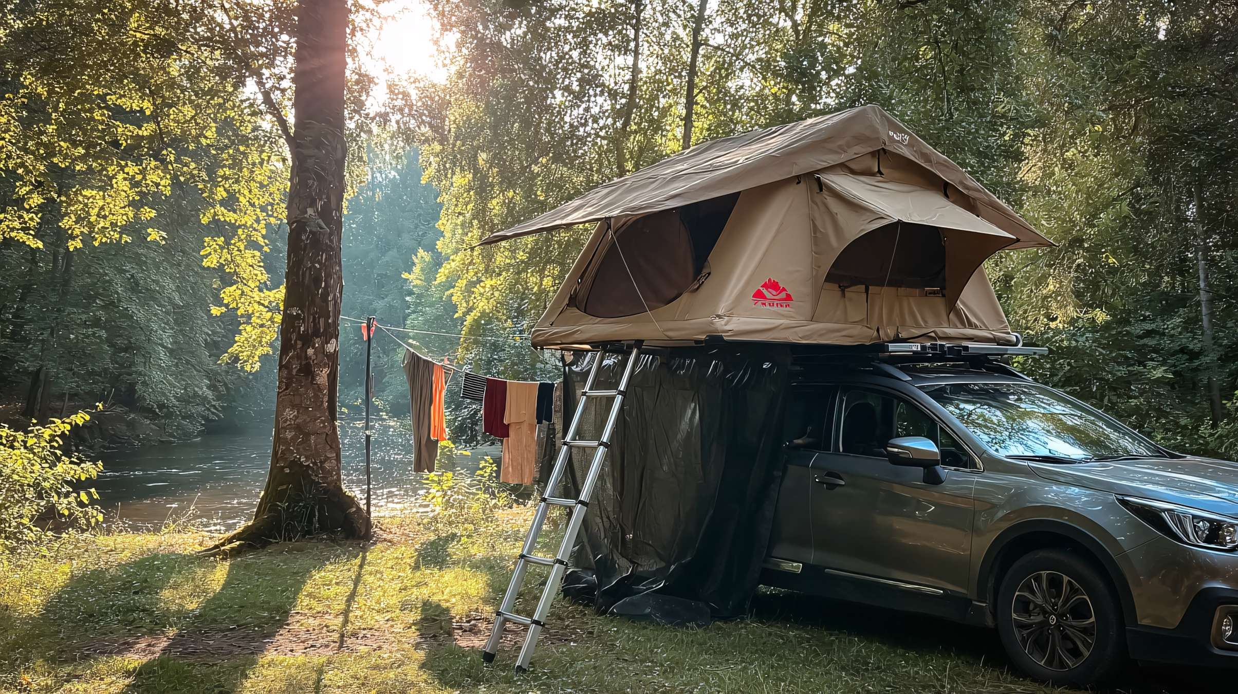emplacement camping au bord de la rivière