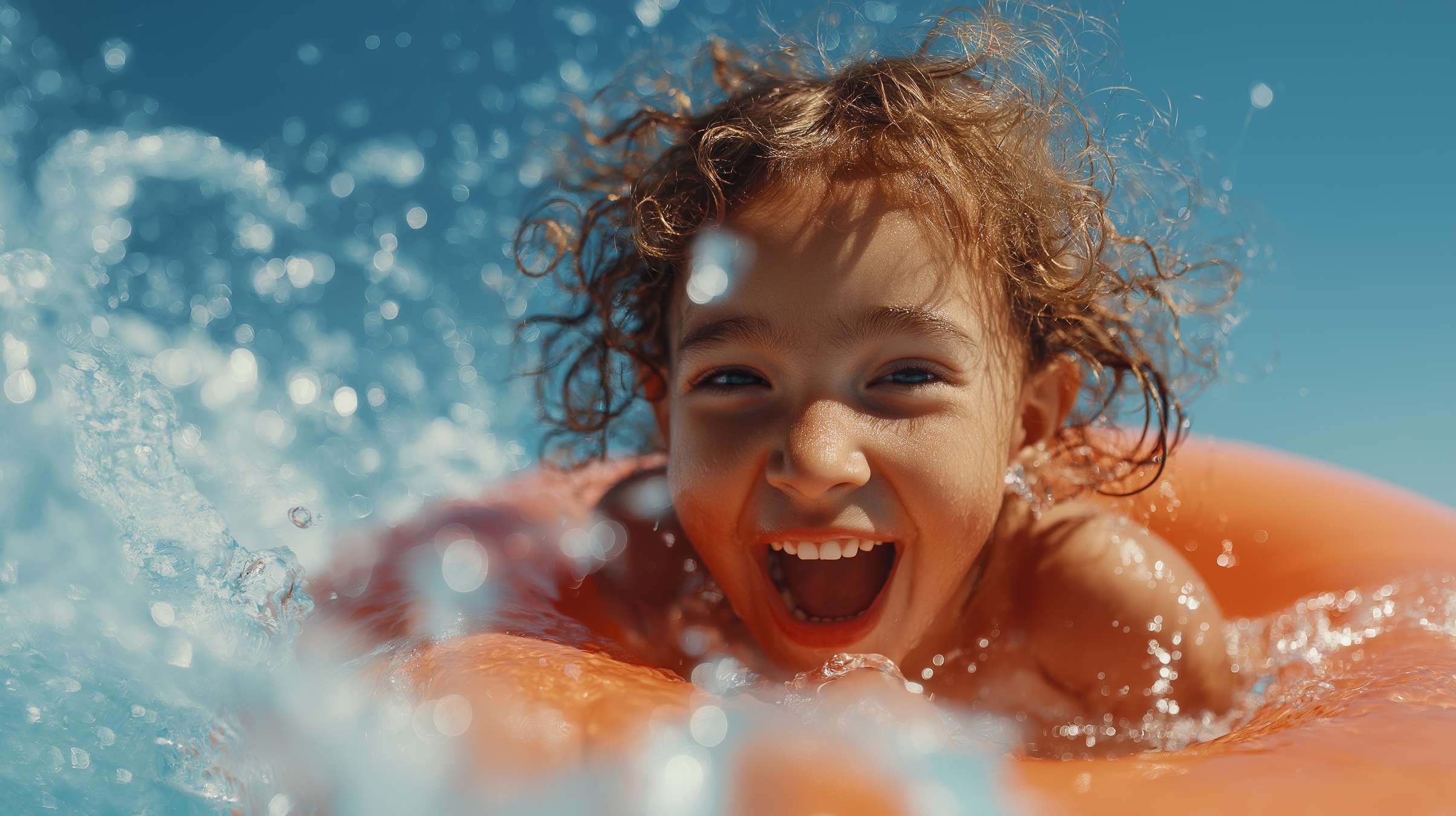 child in the pool